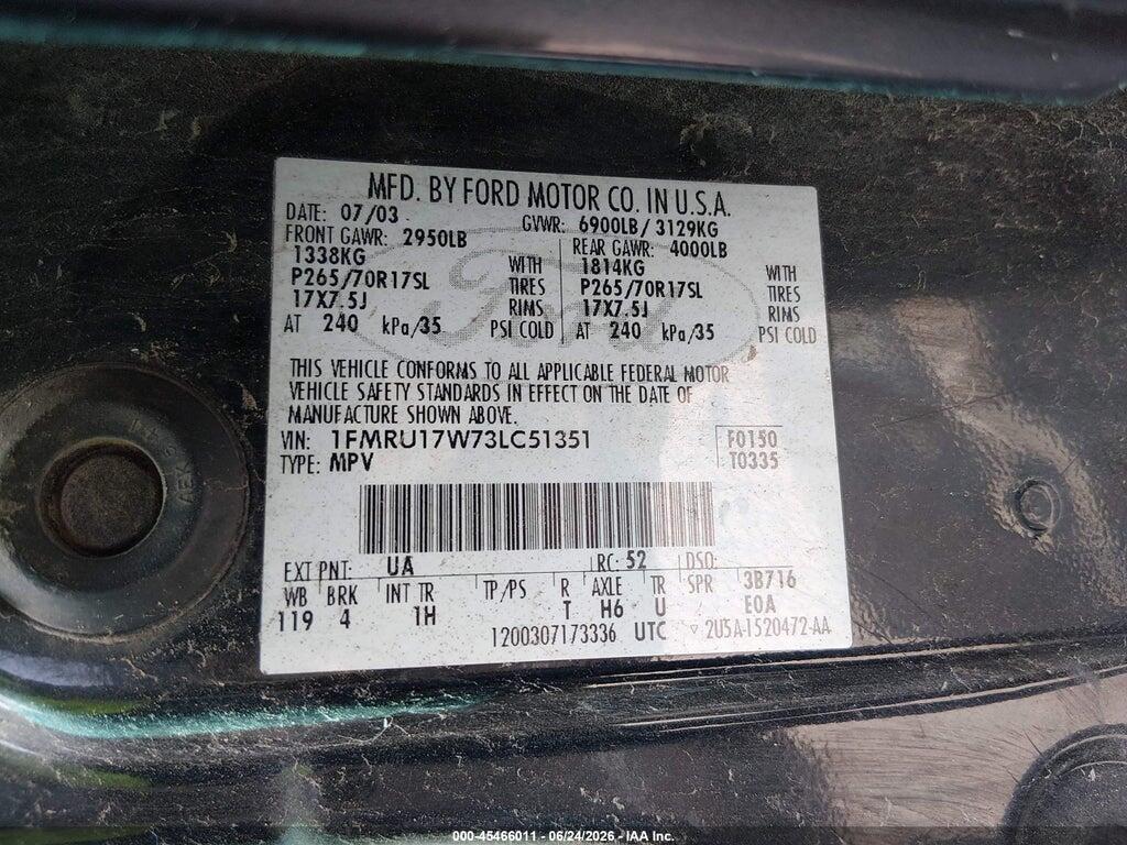1FMRU17W73LC51351 2003 FORD EXPEDITION photo no. 9