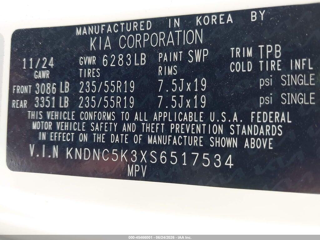 KNDNC5K3XS6517534 2025 KIA CARNIVAL MPV photo no. 9
