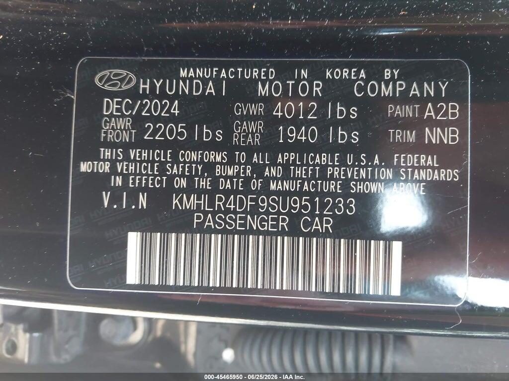 KMHLR4DF9SU951233 2025 HYUNDAI ELANTRA photo no. 9