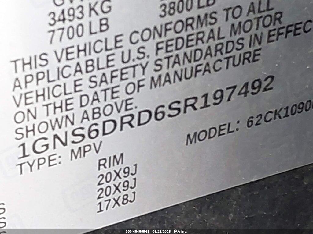 1GNS6DRD6SR197492 2025 CHEVROLET SUBURBAN photo no. 9