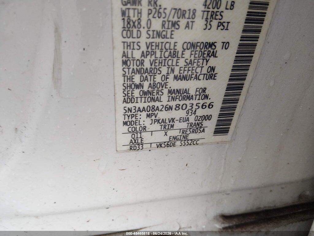 5N3AA08A26N803566 2006 INFINITI QX56 photo no. 9