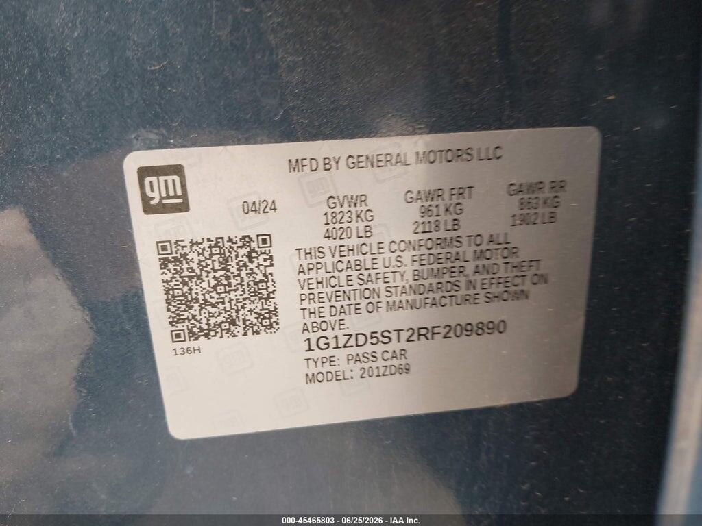 1G1ZD5ST2RF209890 2024 CHEVROLET MALIBU photo no. 9