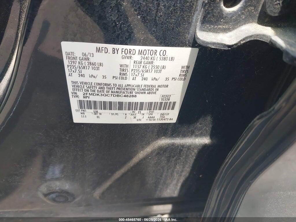 2FMDK3GC7DBC48288 2013 FORD EDGE photo no. 9