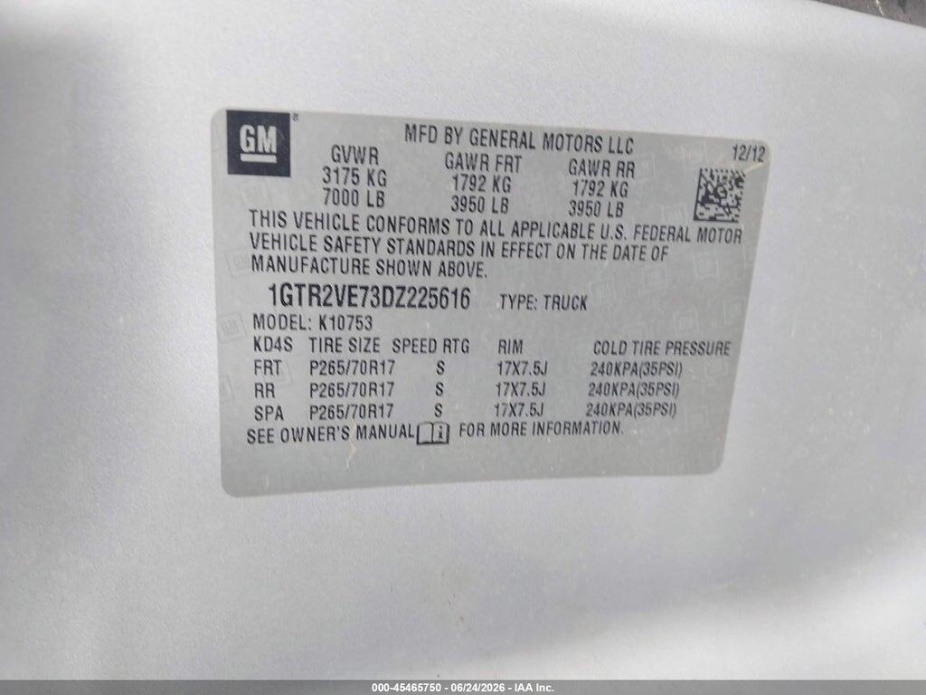 1GTR2VE73DZ225616 2013 GMC SIERRA 1500 photo no. 9