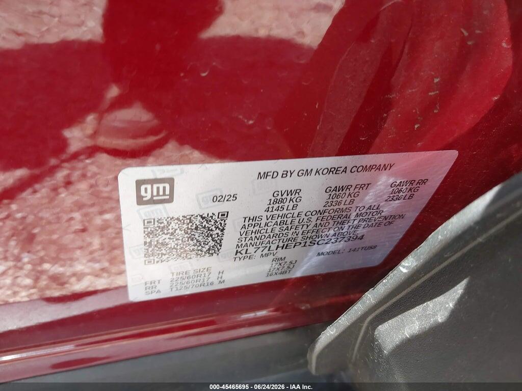 KL77LHEP1SC237394 2025 CHEVROLET TRAX photo no. 9