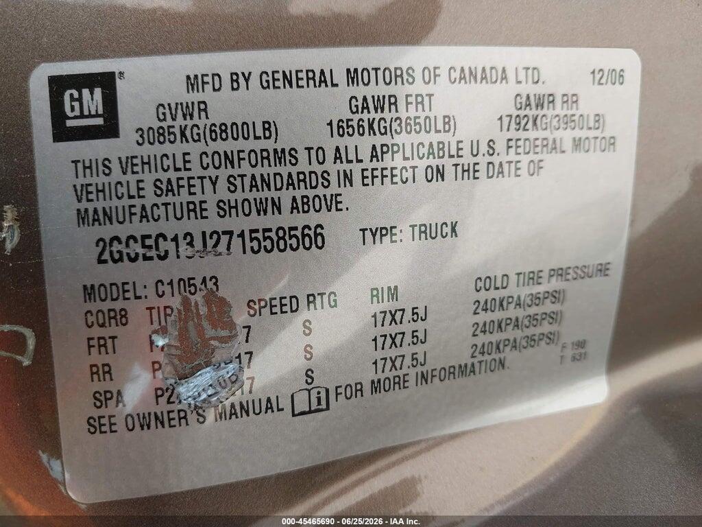 2GCEC13J271558566 2007 CHEVROLET SILVERADO 1500 photo no. 9