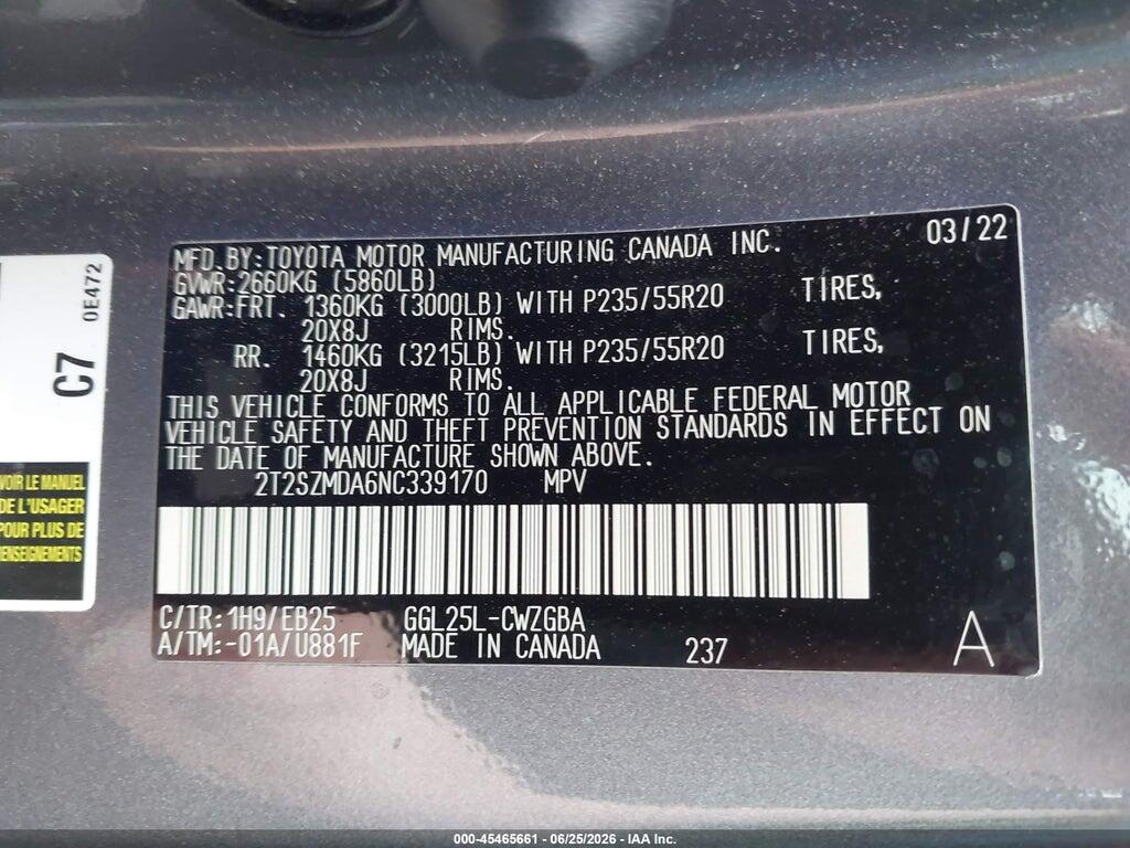 2T2SZMDA6NC339170 2022 LEXUS RX 350 photo no. 9