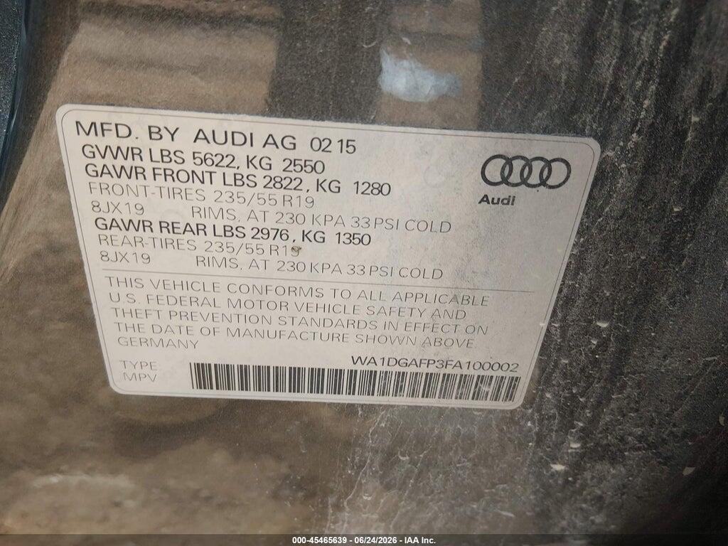 WA1DGAFP3FA100002 2015 AUDI Q5 photo no. 9