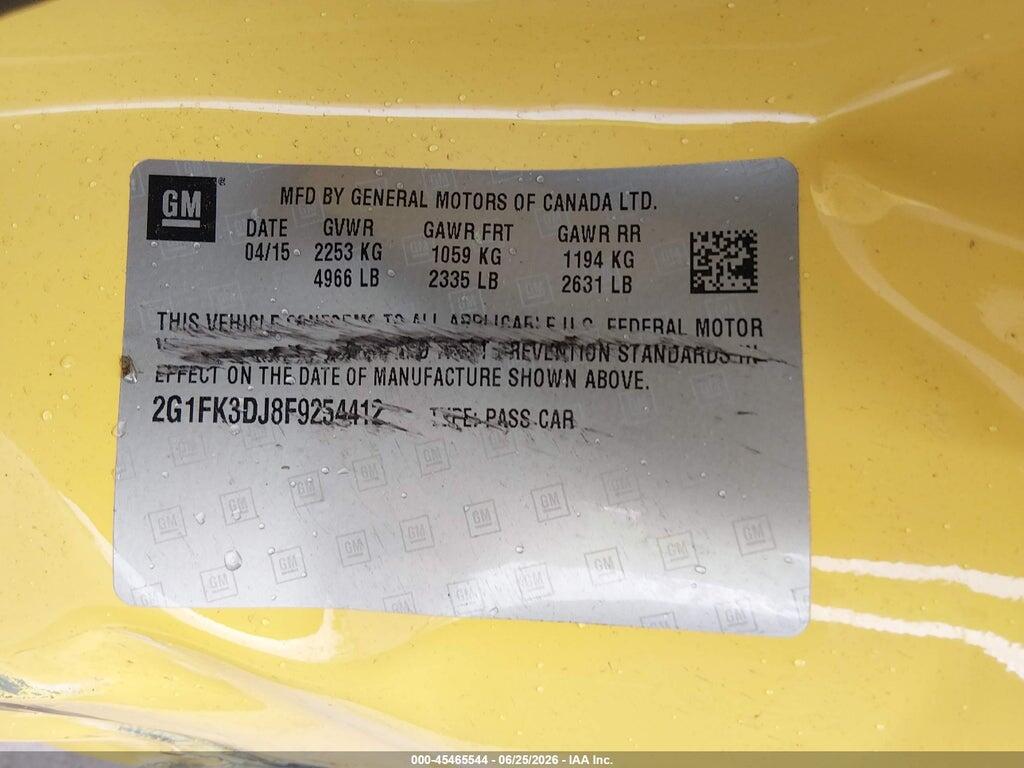 2G1FK3DJ8F9254412 2015 CHEVROLET CAMARO photo no. 9
