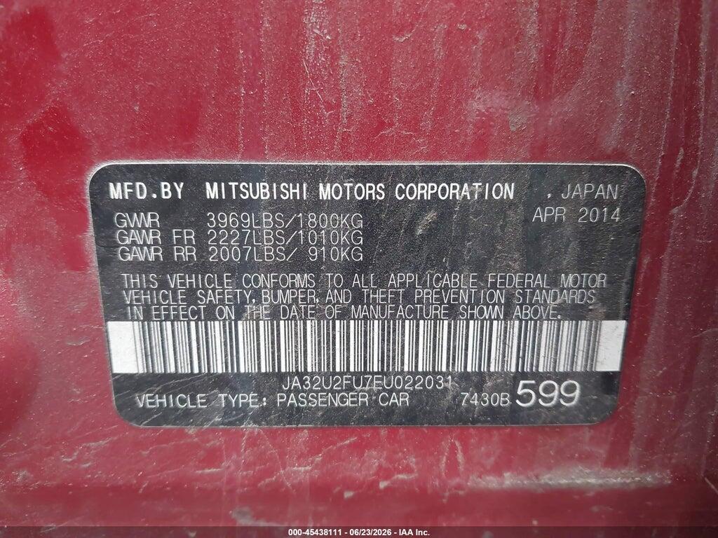 JA32U2FU7EU022031 2014 MITSUBISHI LANCER photo no. 9