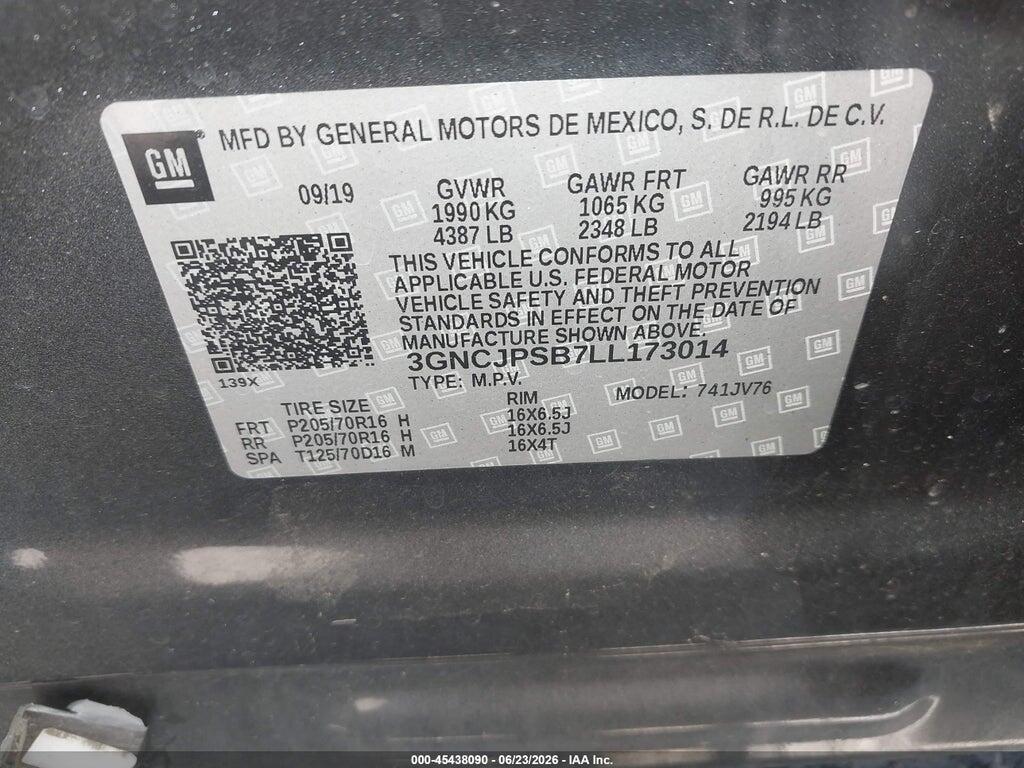 3GNCJPSB7LL173014 2020 CHEVROLET TRAX photo no. 9