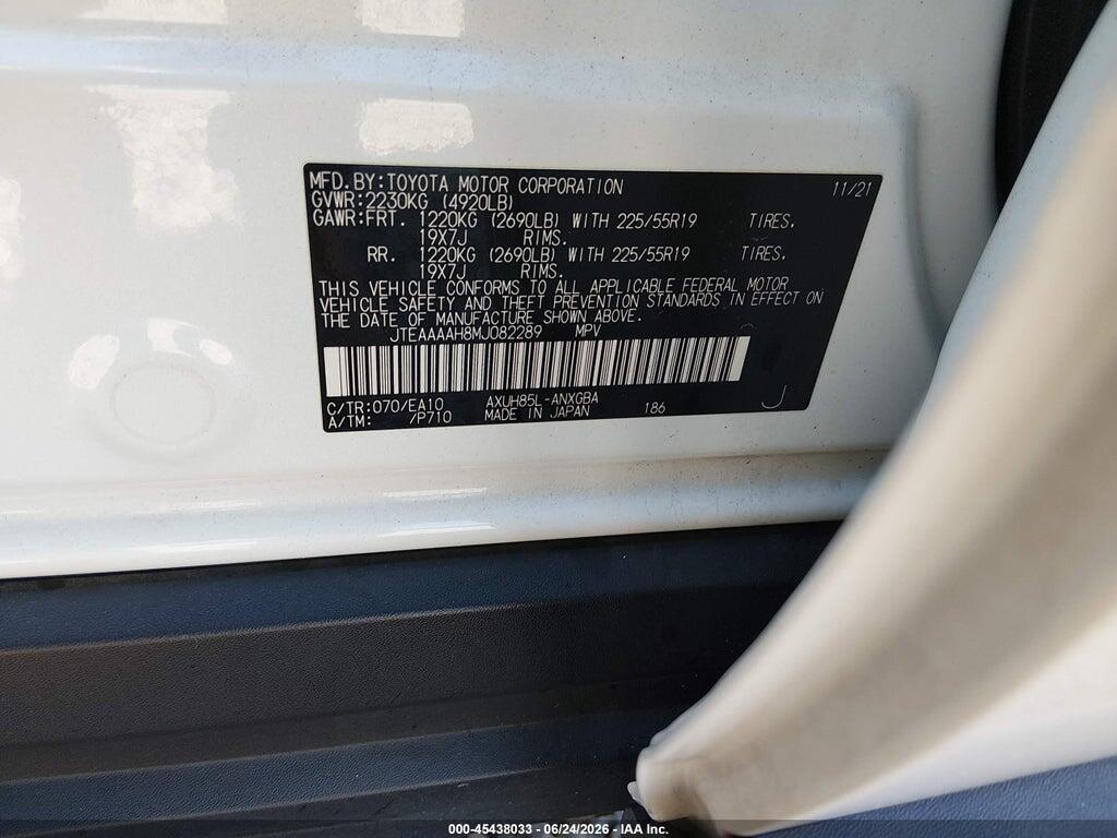 JTEAAAAH8MJ082289 2021 TOYOTA VENZA photo no. 9