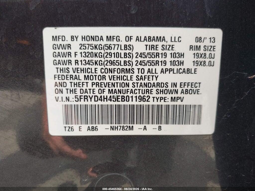 5FRYD4H45EB011962 2014 ACURA MDX photo no. 9