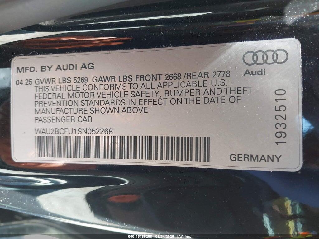 WAU2BCFU1SN052268 2025 AUDI ALL-NEW A5 photo no. 9