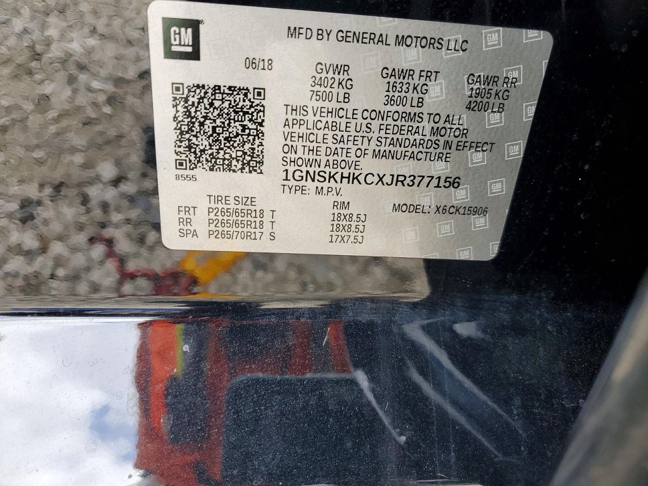 2018 CHEVROLET SUBURBAN K1500 LT — Фото 13 из 13