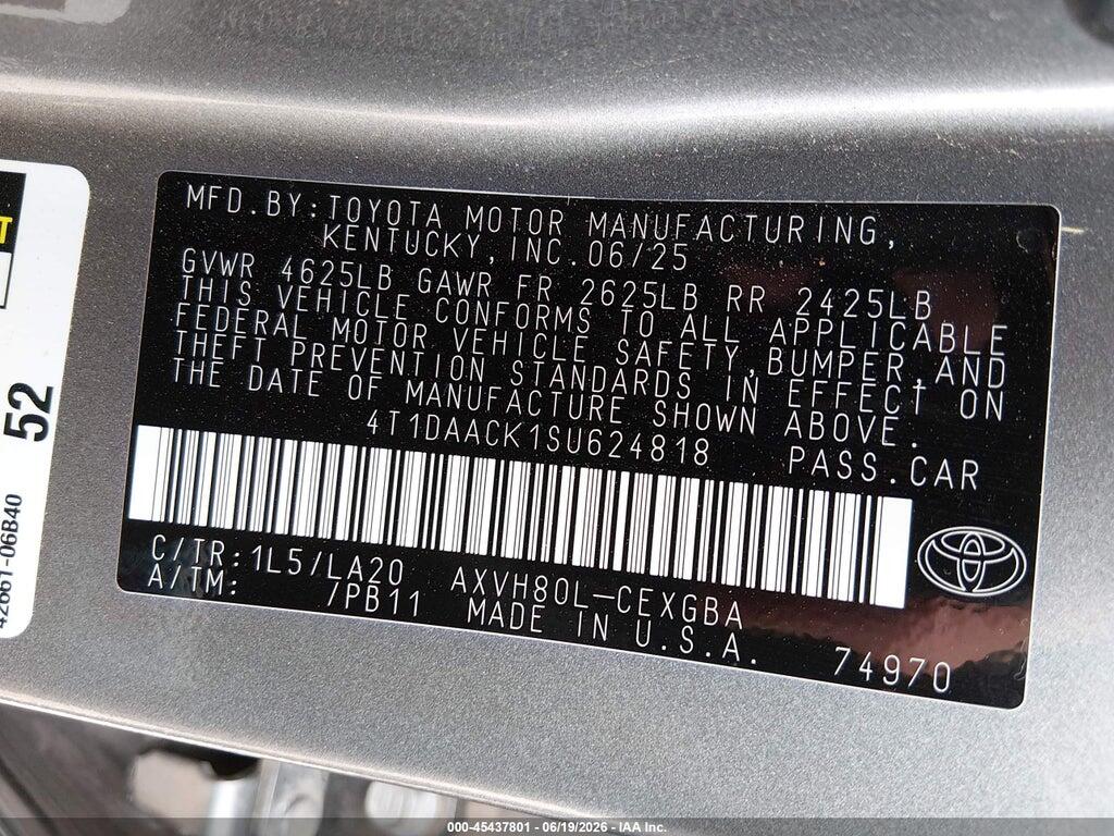 4T1DAACK1SU624818 2025 TOYOTA CAMRY photo no. 9