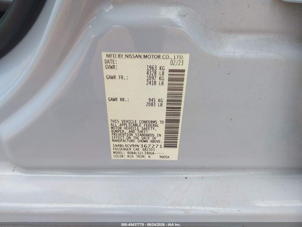 1N4BL4CV9PN367271 2023 NISSAN ALTIMA photo no. 9