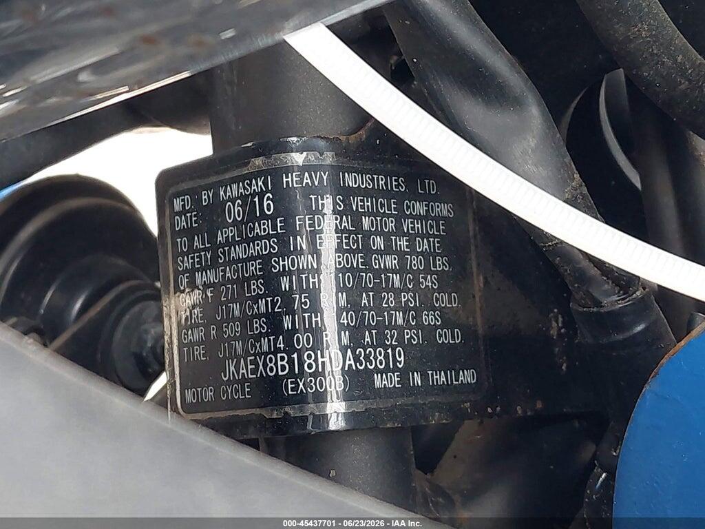 JKAEX8B18HDA33819 2017 KAWASAKI EX300 photo no. 10