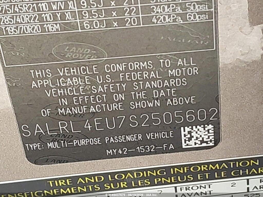 SALRL4EU7S2505602 2025 LAND ROVER DISCOVERY photo no. 9