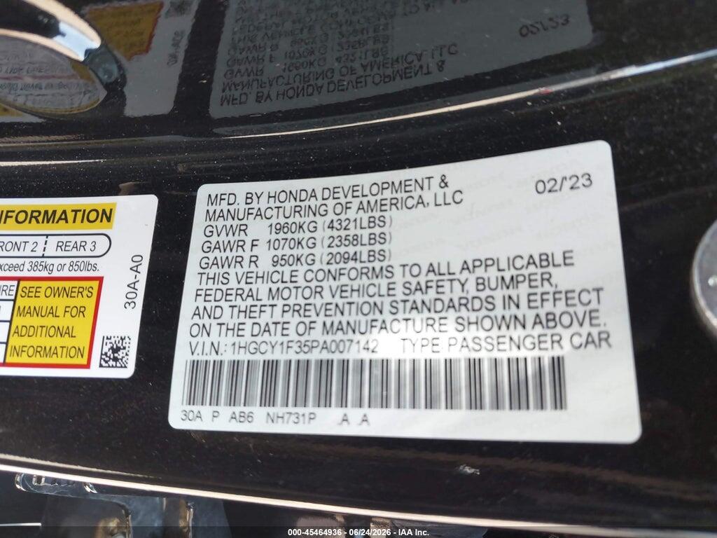 1HGCY1F35PA007142 2023 HONDA ACCORD photo no. 9