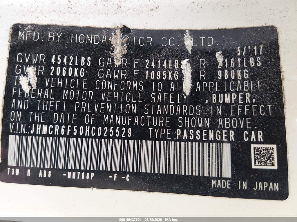 JHMCR6F50HC025529 2017 HONDA ACCORD HYBRID photo no. 9