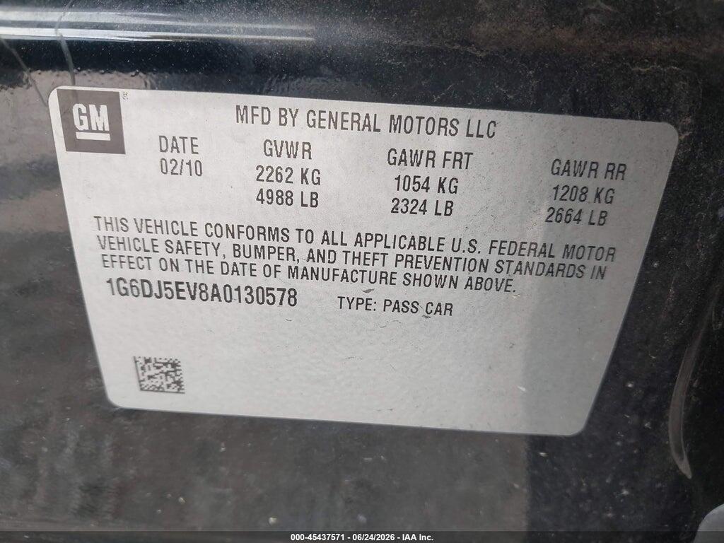1G6DJ5EV8A0130578 2010 CADILLAC CTS photo no. 9