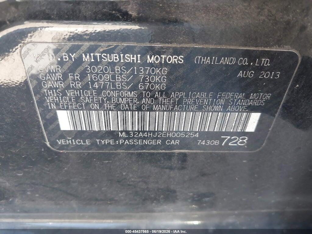 ML32A4HJ2EH005254 2014 MITSUBISHI MIRAGE photo no. 9
