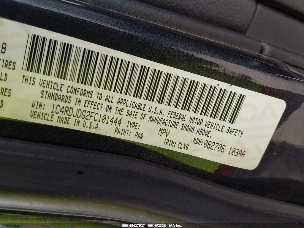 1C4RDJDG2FC101444 2015 DODGE DURANGO photo no. 9