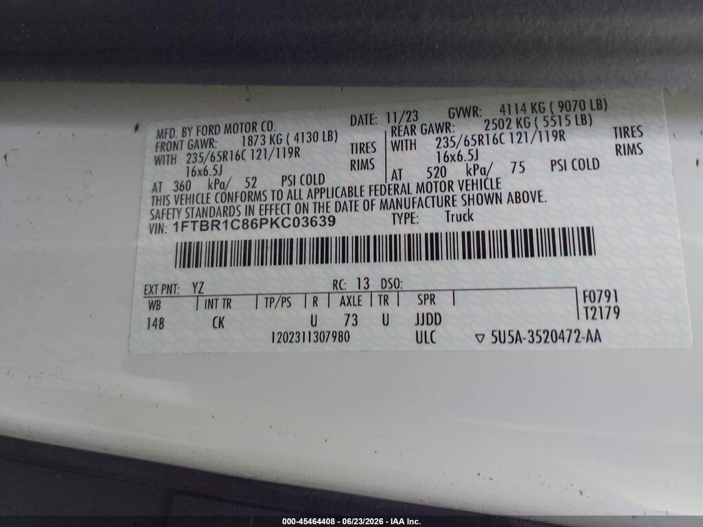 1FTBR1C86PKC03639 2023 FORD TRANSIT-250 photo no. 9