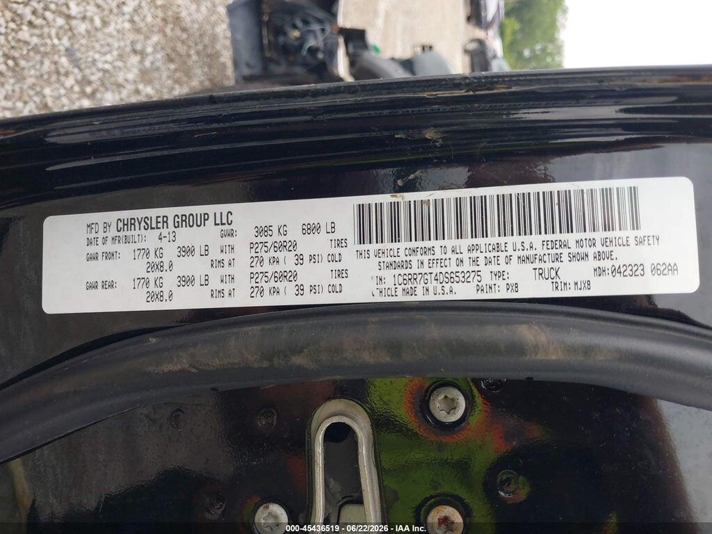 1C6RR7GT4DS653275 2013 RAM 1500 photo no. 9