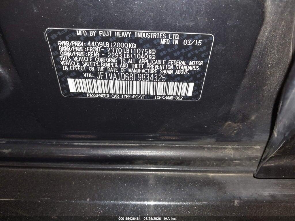 JF1VA1D68F9834325 2015 SUBARU WRX photo no. 9