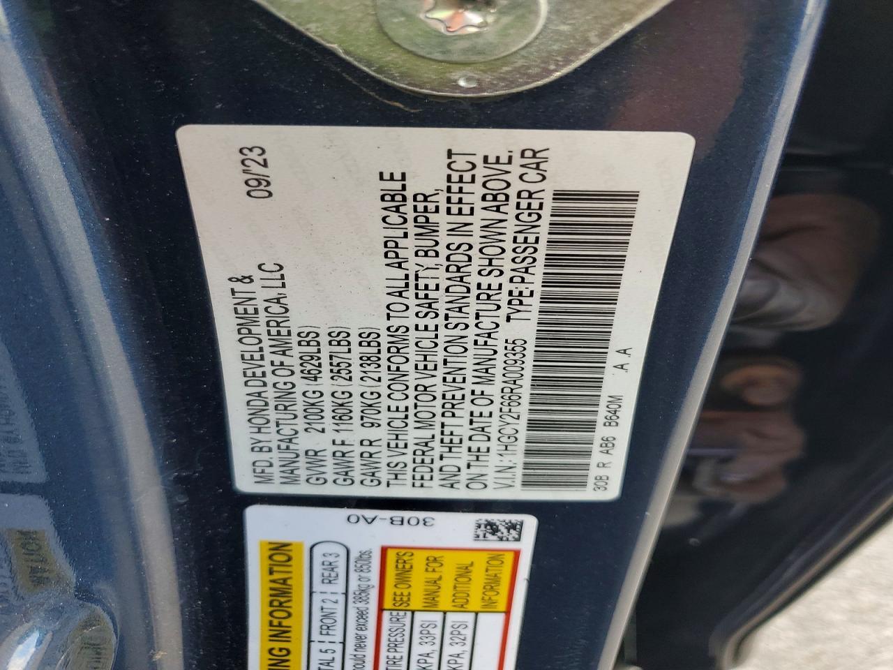 2024 HONDA ACCORD HYBRID EXL — Фото 12 из 12