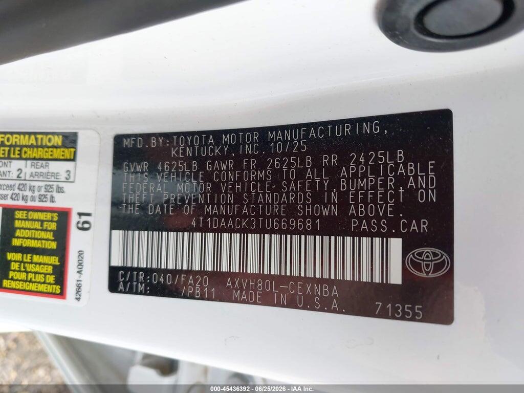 4T1DAACK3TU669681 2026 TOYOTA CAMRY photo no. 9
