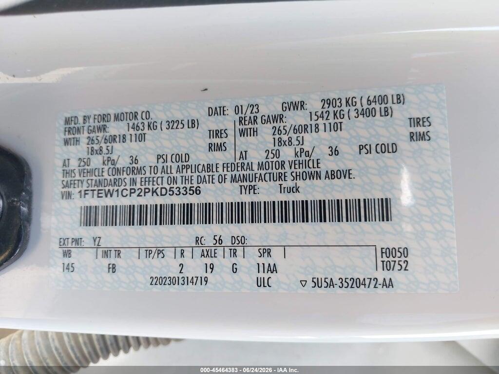 1FTEW1CP2PKD53356 2023 FORD F-150 photo no. 9