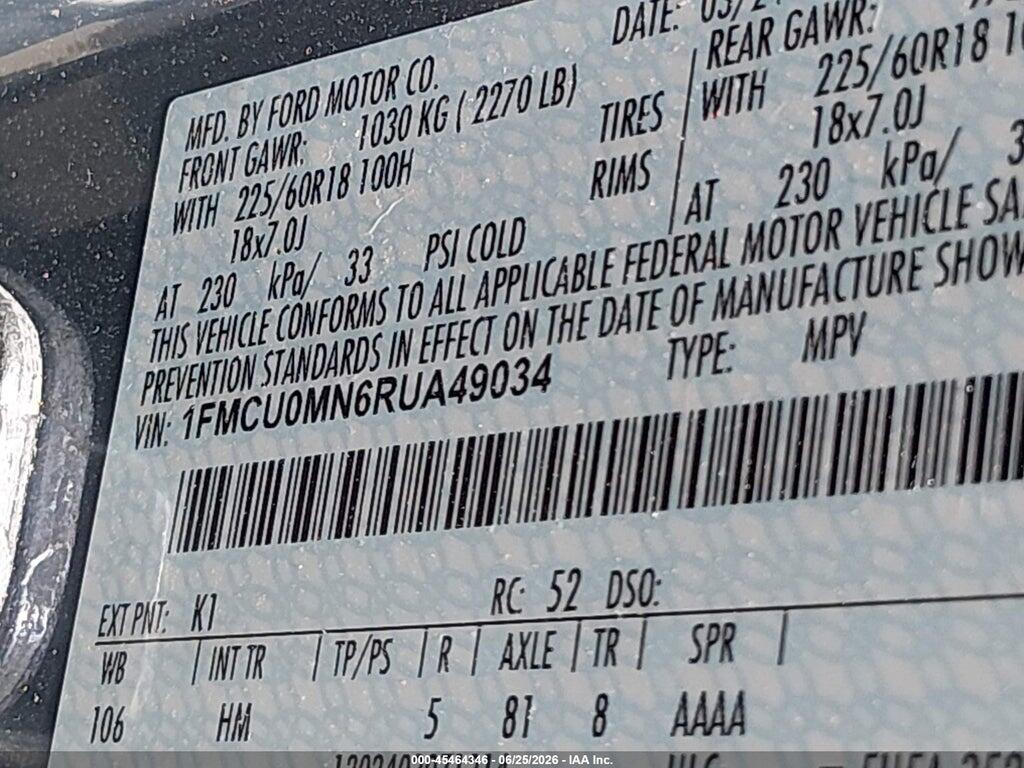 1FMCU0MN6RUA49034 2024 FORD ESCAPE photo no. 9