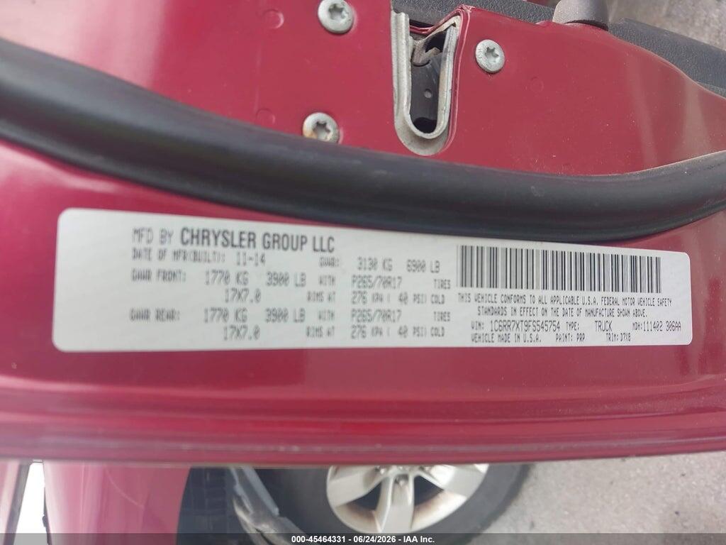 1C6RR7XT9FS545754 2015 RAM 1500 photo no. 9