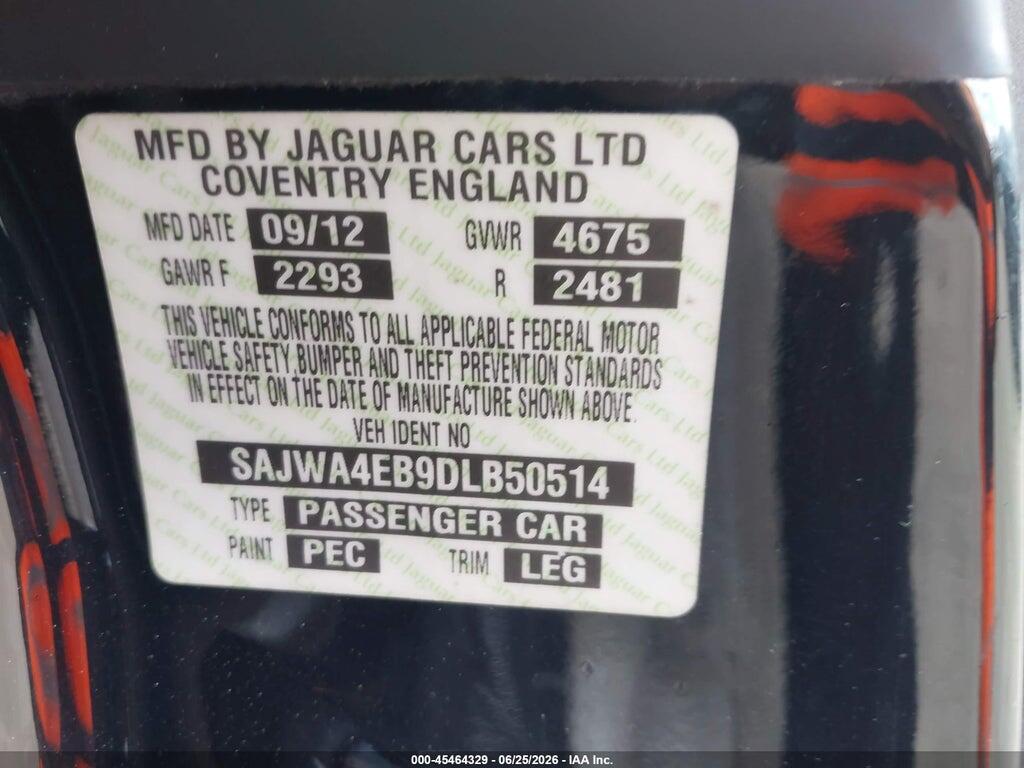 SAJWA4EB9DLB50514 2013 JAGUAR XK photo no. 9