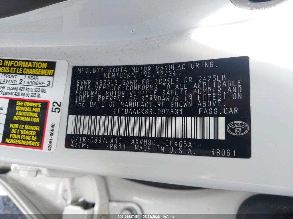 4T1DAACK8SU097831 2025 TOYOTA CAMRY photo no. 9