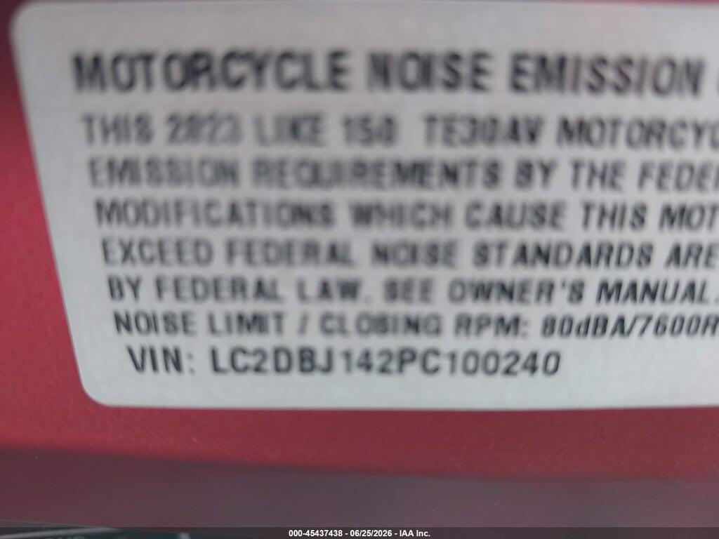 LC2DBJ142PC100240 2023 KYMCO USA INC LIKE photo no. 10