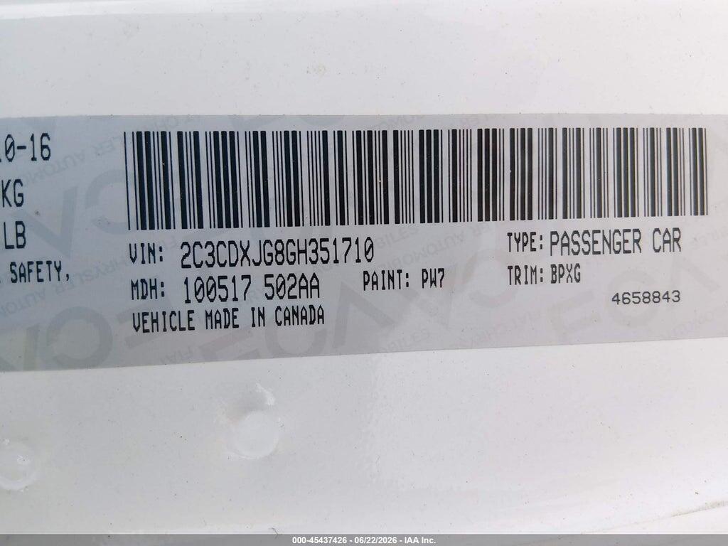 2C3CDXJG8GH351710 2016 DODGE CHARGER photo no. 9