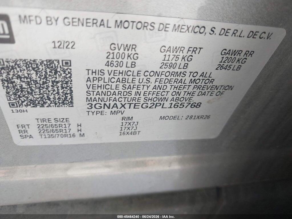 3GNAXTEG2PL165768 2023 CHEVROLET EQUINOX photo no. 9