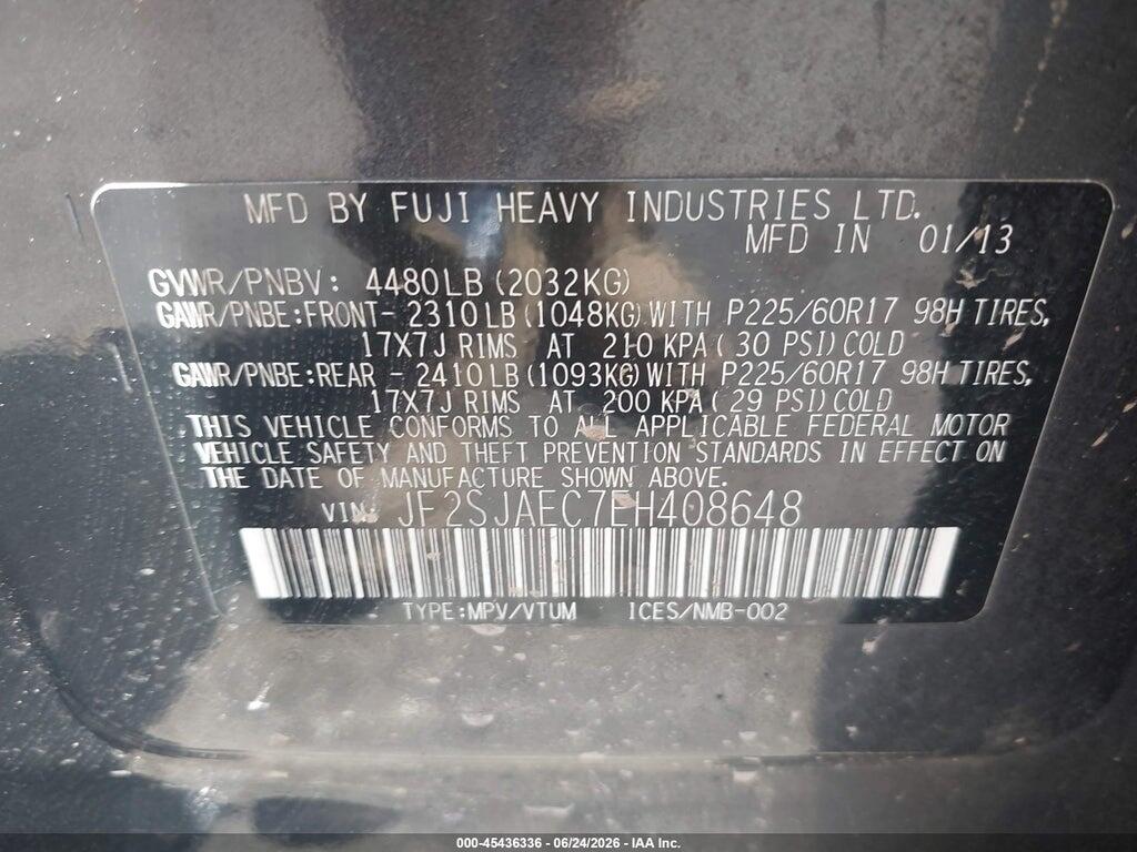 JF2SJAEC7EH408648 2014 SUBARU FORESTER photo no. 9