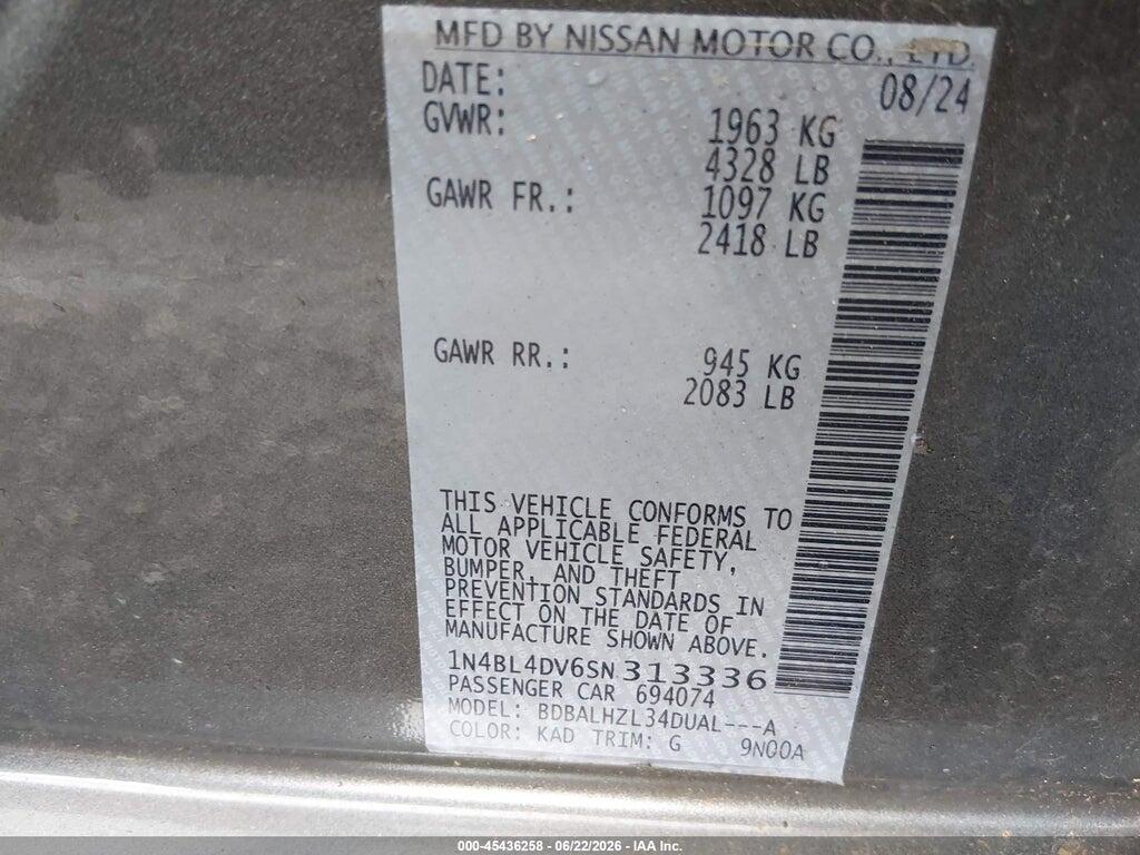 1N4BL4DV6SN313336 2025 NISSAN ALTIMA photo no. 9
