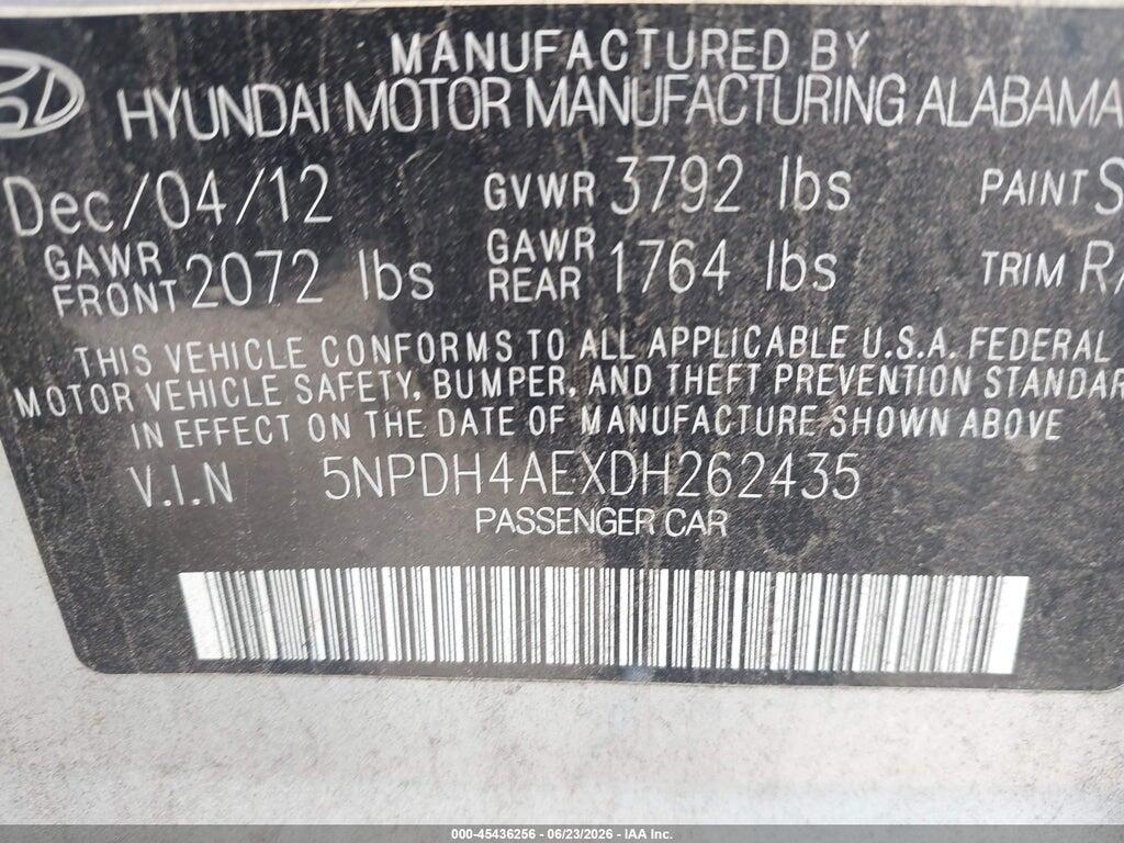 5NPDH4AEXDH262435 2013 HYUNDAI ELANTRA photo no. 9
