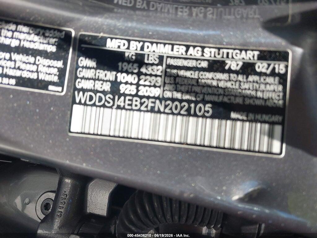 WDDSJ4EB2FN202105 2015 MERCEDES-BENZ CLA 250 photo no. 9