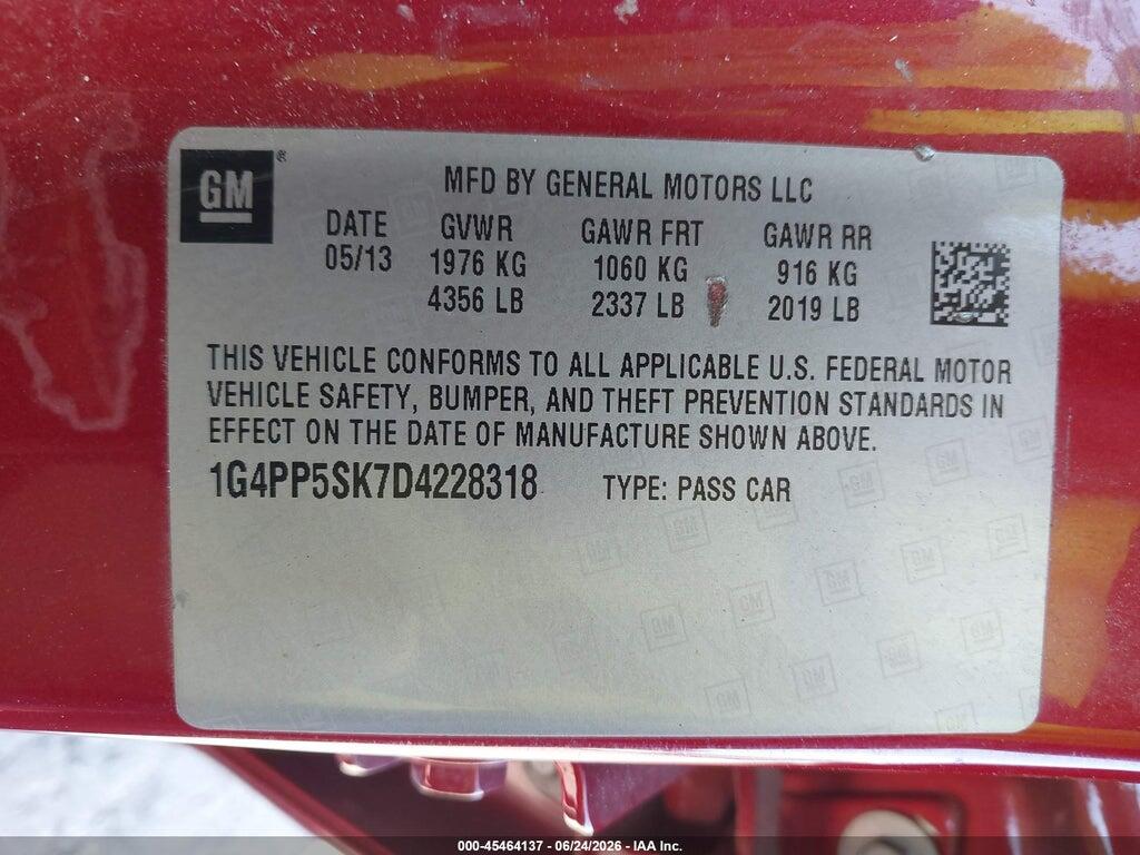 1G4PP5SK7D4228318 2013 BUICK VERANO photo no. 9