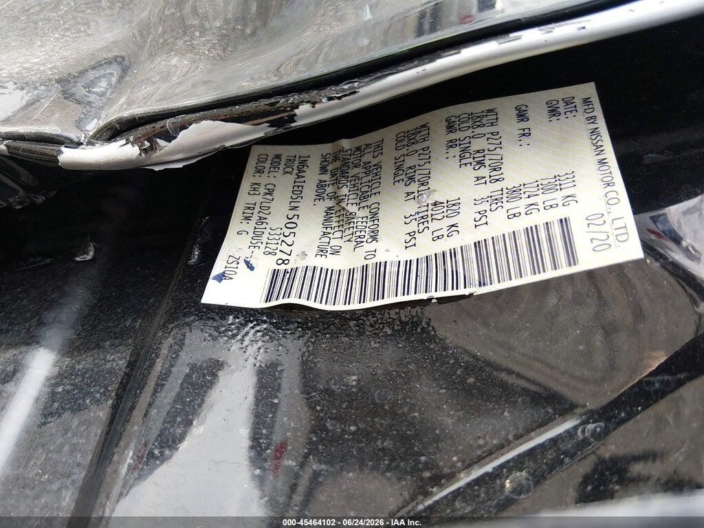 1N6AA1ED5LN505278 2020 NISSAN TITAN photo no. 9