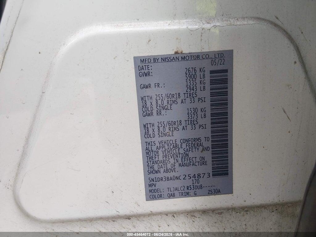 5N1DR3BA0NC254873 2022 NISSAN PATHFINDER photo no. 9