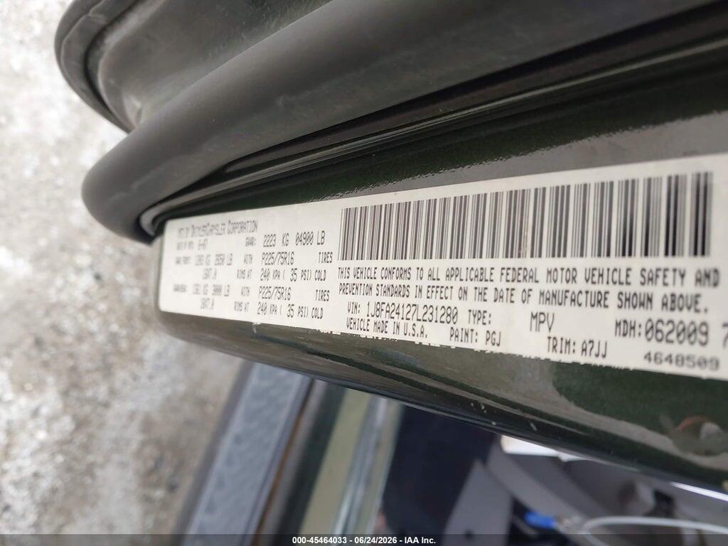 1J8FA24127L231280 2007 JEEP WRANGLER photo no. 9