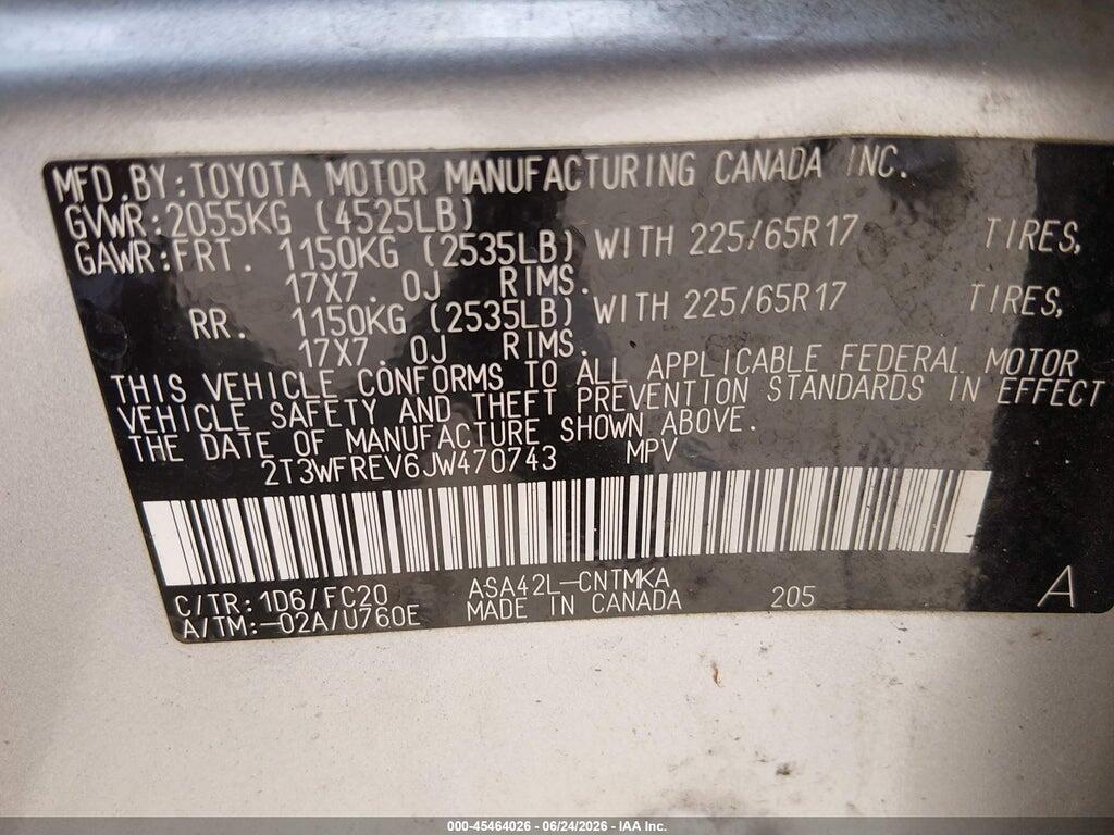 2T3WFREV6JW470743 2018 TOYOTA RAV4 photo no. 9